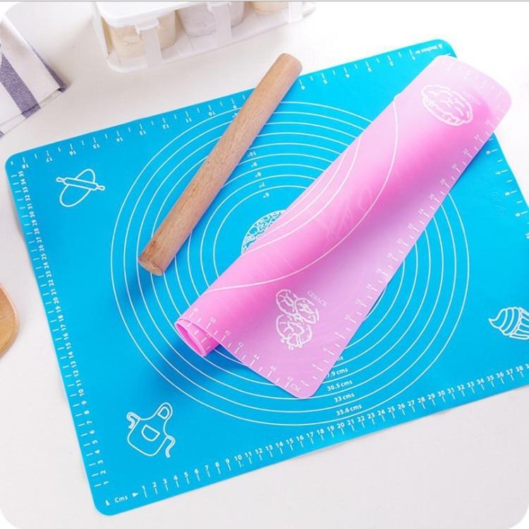 1pc Blue Silicone Mat Kitchen Kneading Dough Baking Mat Dough Pads Slip Baking Roller Surface and Surface Mat Kitchen Tools