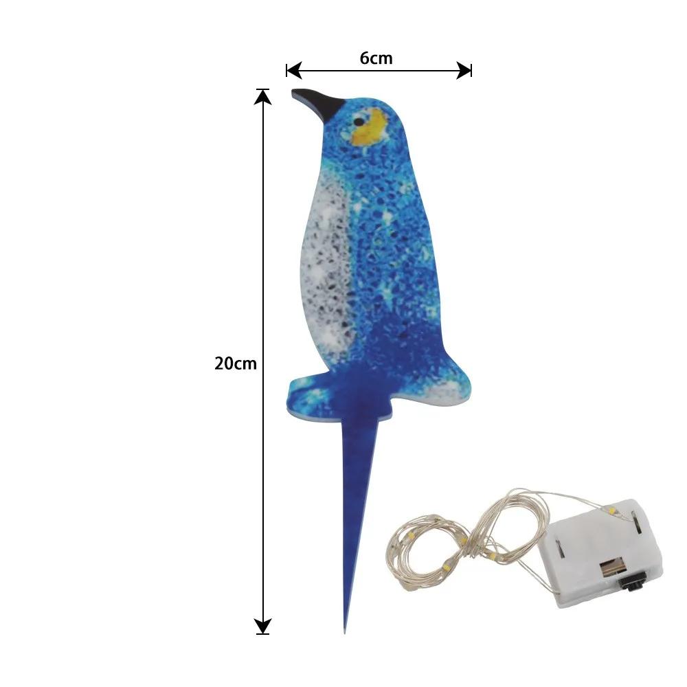 Светящееся рождественское украшение в виде пингвина, светодиодное рождественское уличное украшение в виде пингвина со светящимся рождественским дворовым искусством, рождественская атмосфера 2024 года