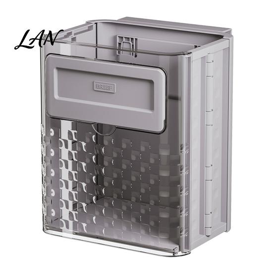 Modern Bathroom Waste Basket Foldable Garbage Can, with Rubbing Board, Lightweight Portable Small for Bedroom Bin, Kitchen And Cupboard Door