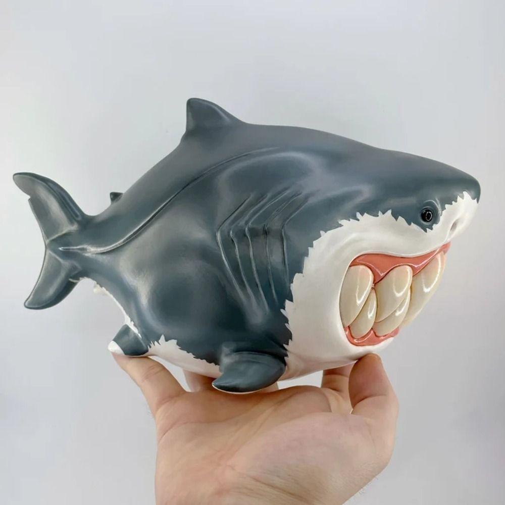 Spoof Shark Resin Ornament Resin Animal Statue Ornament Shark Bee Ornament Science Fiction Fans