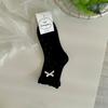 Songmu'S Bow Flower Bud Mouth Polka Dot Boneless Socks New Korean Mid-Tube Socks Women