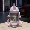 Мультяшная детская бутылка для воды с нескользящим ремешком, мерной шкалой, трубочкой и клапаном против удушья для детского сада