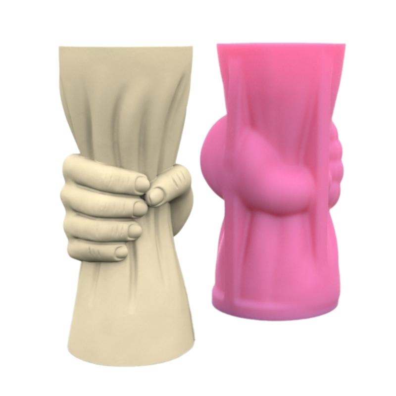 Silicone Mold Succulent Planter Molds Crafting Moulds Hand Shaped Pencil Holder Moulds Suitable for Flower Vase