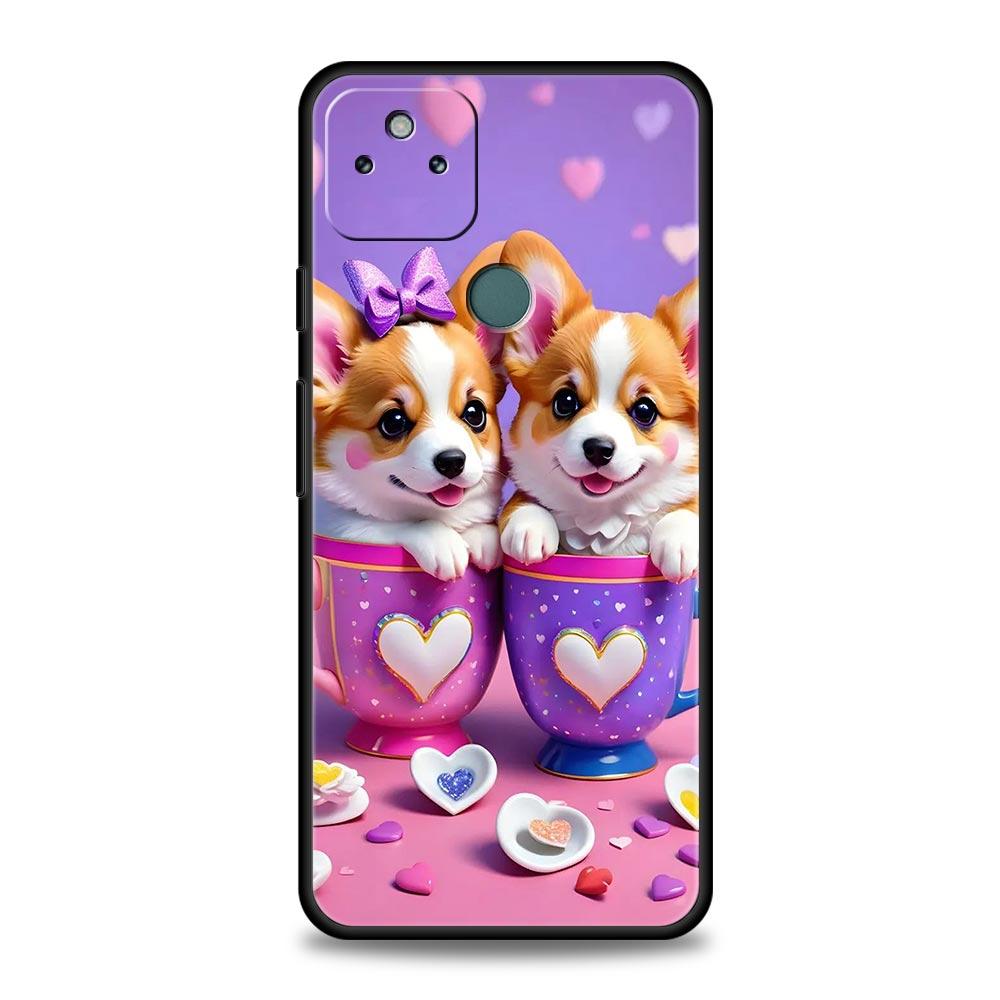 Cute Corgi Dog Phone Case Cover for Google Pixel 10 9 8 7 6 9A 8A 7A 6A Pro Shockproof Soft TPU 10 Pro XL Shell Fundas Capas Bag