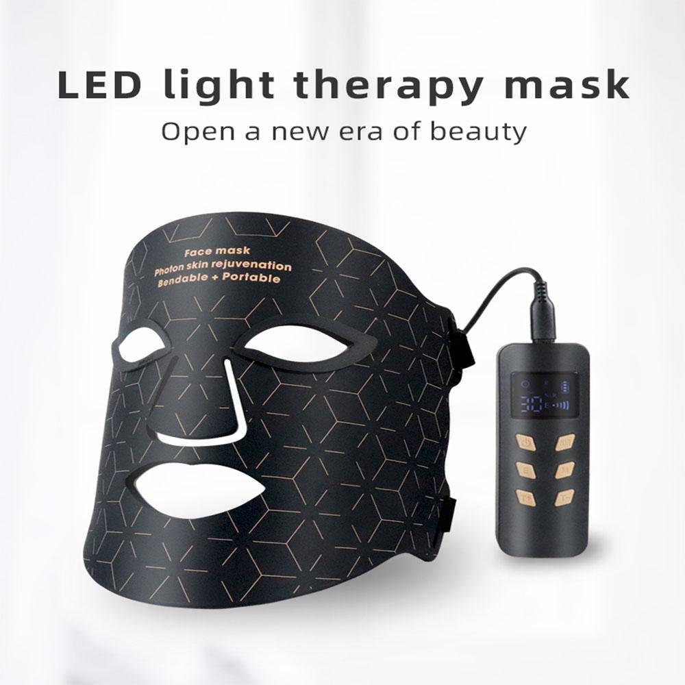 LED Photon Infrared Beauty Mask, USB-Powered Skin Care Device, Reduces Fine Lines & Brightens Skin Tone, Silicone Facial Rejuvenation Mask