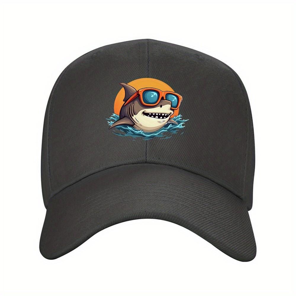 Cool Shark Sunglasses Baseball Cap Unisex Polyester Casual Outdoor Summer Adjustable Hat