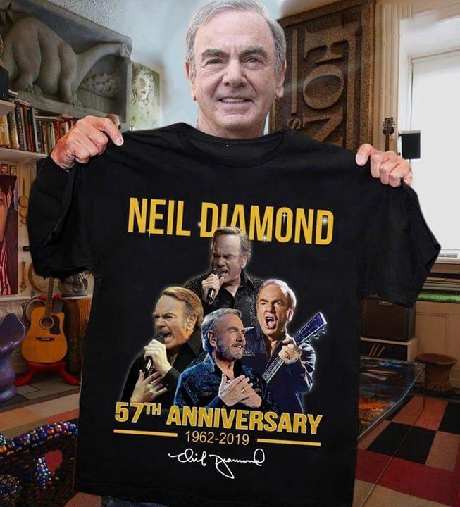 Neil Diamond 57th Anniversary 1962-2019 Shirt Classic Black Unisex S-4XL 1V0433