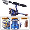 Sougayilang Spinning Fishing Rod Reel 1.0m 1.5m Fiber Ultralight  Spinning Fishing Pole GR 5.2:1 13BB Spinning Fishing Wheel Full Metal Fishing Combo