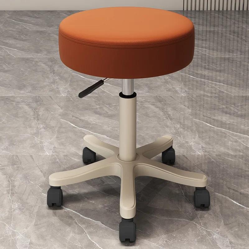 Massage Stool Beauty Salon Stool Lifting Rotating Round Stool Hair Manicure Barber Shop Stool Round Stool with Wheels