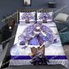 Genshin Impact Bedding Set Cartoon Anime Duvet Cover Single Double Size Boys Luxury 3D Bed Linen Decor Home
