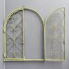 Романтический металлический настенный декор Винтажная рама фальш-окна Искусство с арочным дизайном для украшения спальни, двора