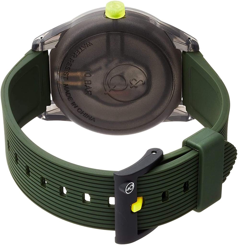 Watch Analog Smile Solar Waterproof Urethane Belt Black X Green [Citizen Q&Q] RP10-006 Men's