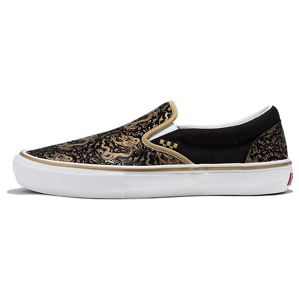Vans Slip-On Chinese New Year Casual Low-Top Skate Shoes Unisex Sneaker Black Gold VN0A5FCAZX1