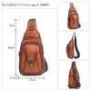 Antique Texture Tanned Natural Cowhide Leather Crossbody Bag Shoulder Bag Body Bag Chest Bag Rucksack Bag Handbag Bag with Earphone Hole Genuine
