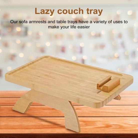 Стол с подлокотником для дивана. Складной поднос для подлокотника. Противоскользящий диван-стол с поворотным на 360 градусов держателем телефона для закусок, напитков. Дистанционная экономия места. Чашка для дивана.