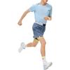 Футболка Li Ning Running Series, дышащая, удобная, быстросохнущая, с круглым вырезом и коротким рукавом, мужская, мягкая, синяя, ATSU025-4