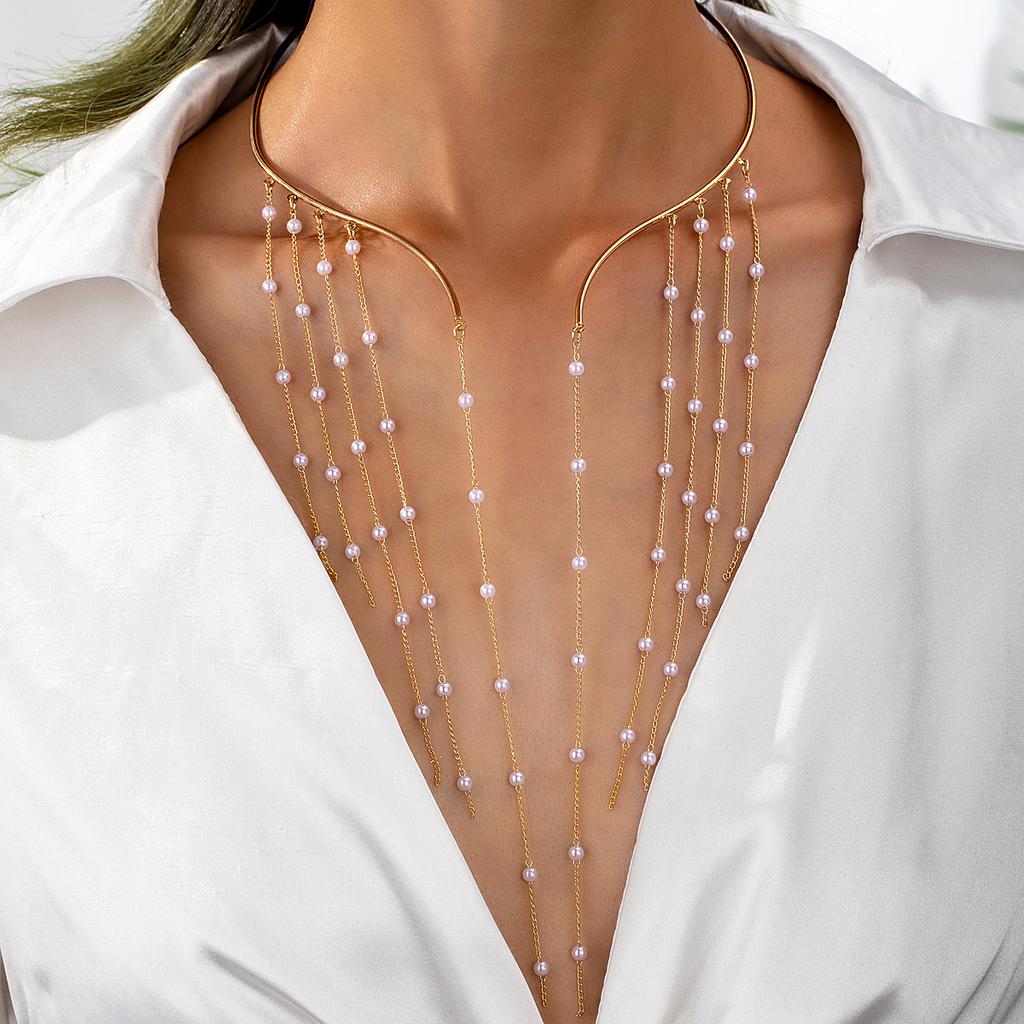 Классическое длинное ожерелье с подвеской-кисточкой