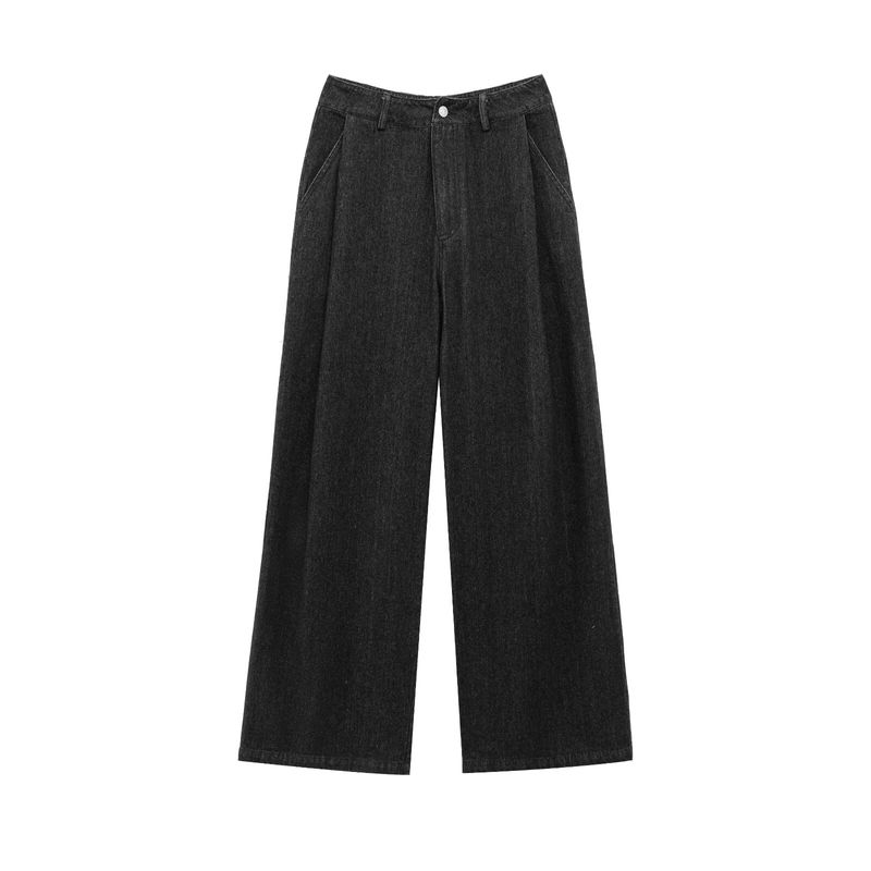 Kaslead New Arrival Women's Clothing Fashion Style Fashion Simple Denim Baggy Coat Casual Pants Suit