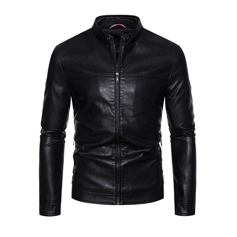 Men's leather jacket autumn new lapel slim handsome men's casual pu leather jacket locomotive jacket men trendy