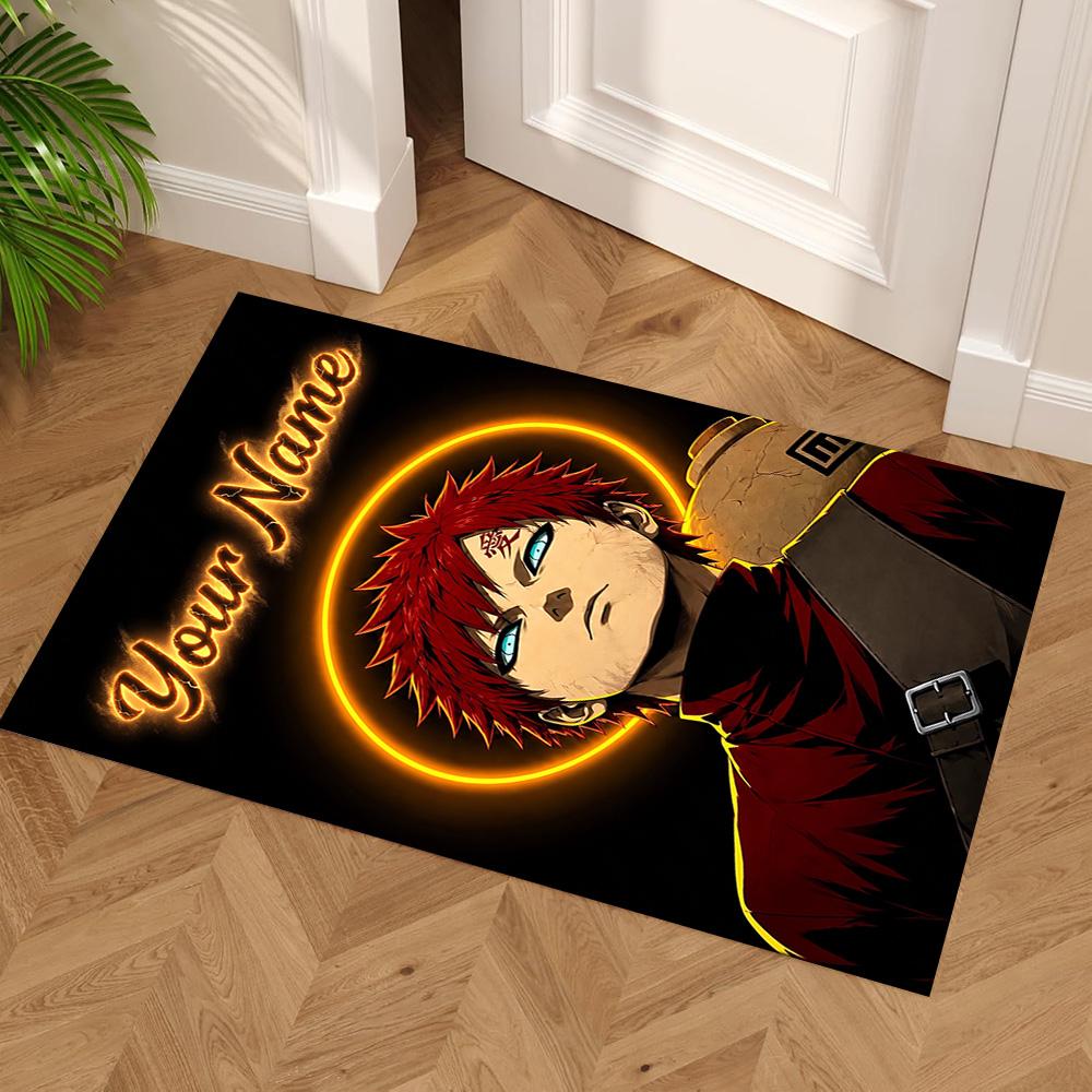 Naruto Character Personalized Text Area Rug Suitable for Outdoor Study room Living Rooms Foyer Anti-slip Rug Anime Office Decor Best for Christmas