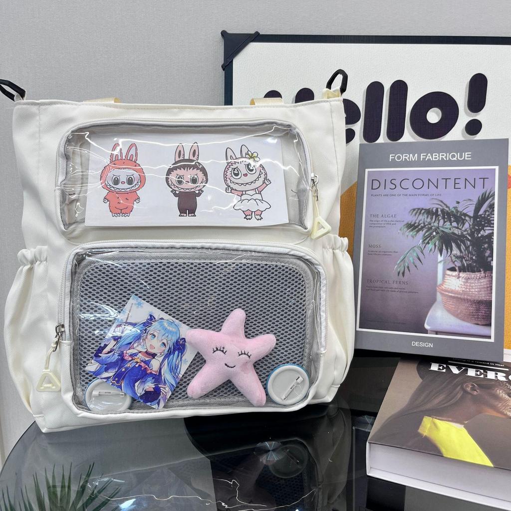 Вместительная сумка ита с несколькими карманами и милыми пуговицами для учеников средней и старшей школы