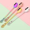4Pcs Juice Coffee Stirring Cutlery Set Vintage Colorful Teaspoon Dinnerware Ice Cream Long Handle Scoop Tableware Kitchen Tools