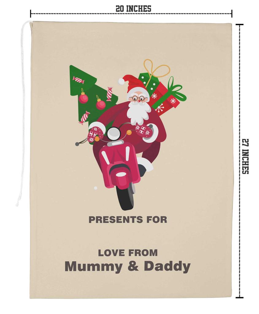 Printtoo Упаковка из 2 специальных рождественских мешков со шнурком, очень большого размера, для многоразового хранения рождественских подарков, 27x20 дюймов