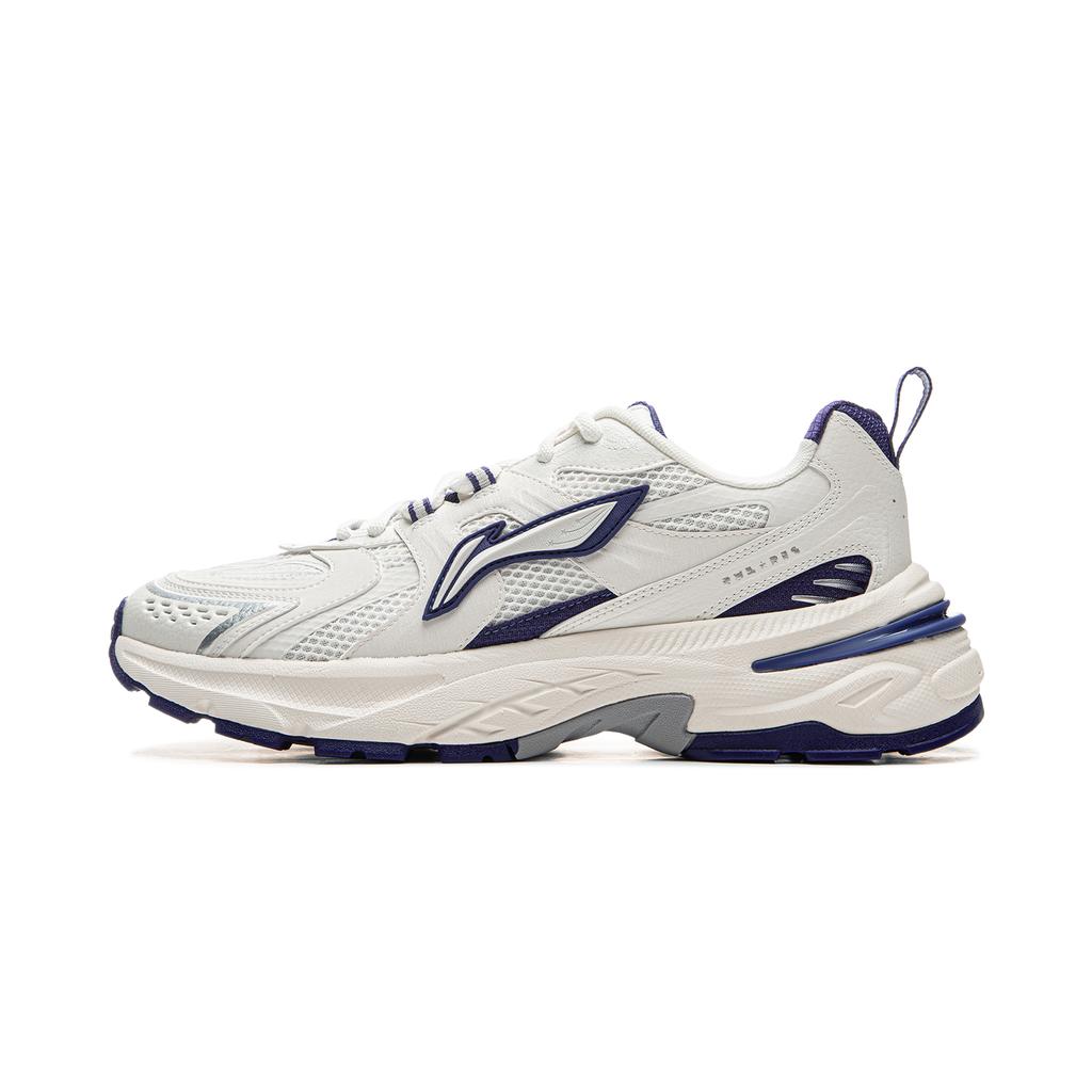 Li Ning Beichen 2K Нескользящие износостойкие низкие массивные кроссовки Мужские Бело-синие AGCU323-1