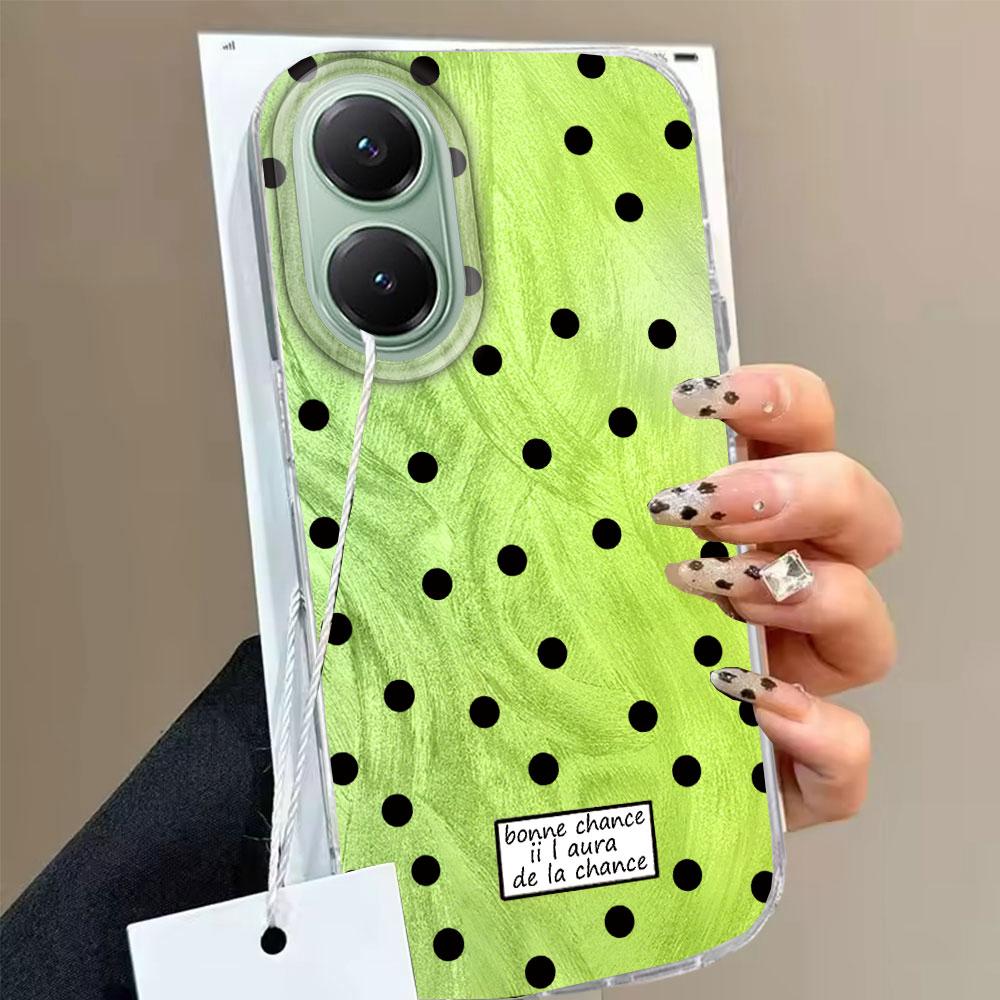 Черный чехол для телефона с текстурой перьев и круглыми точками для Xiaomi Poco X5 X7 M6 Pro X6 X3 Pro NFC C75 C71 C65 C61 M5S Женский Девичий Чехол