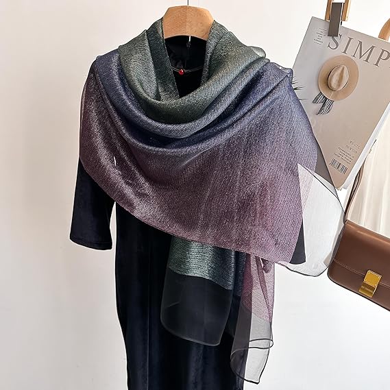 70*180cm Women Gradient Colors Scarf Long Shawls and Wraps for Party Dress Lightweight Pashmina Fashion Scarves