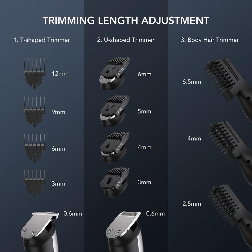 Триммер для бороды, машинки для стрижки волос, профессиональный мужской набор для ухода за волосами, беспроводной водонепроницаемый триммер для носа, подарки для тела для мужчин
