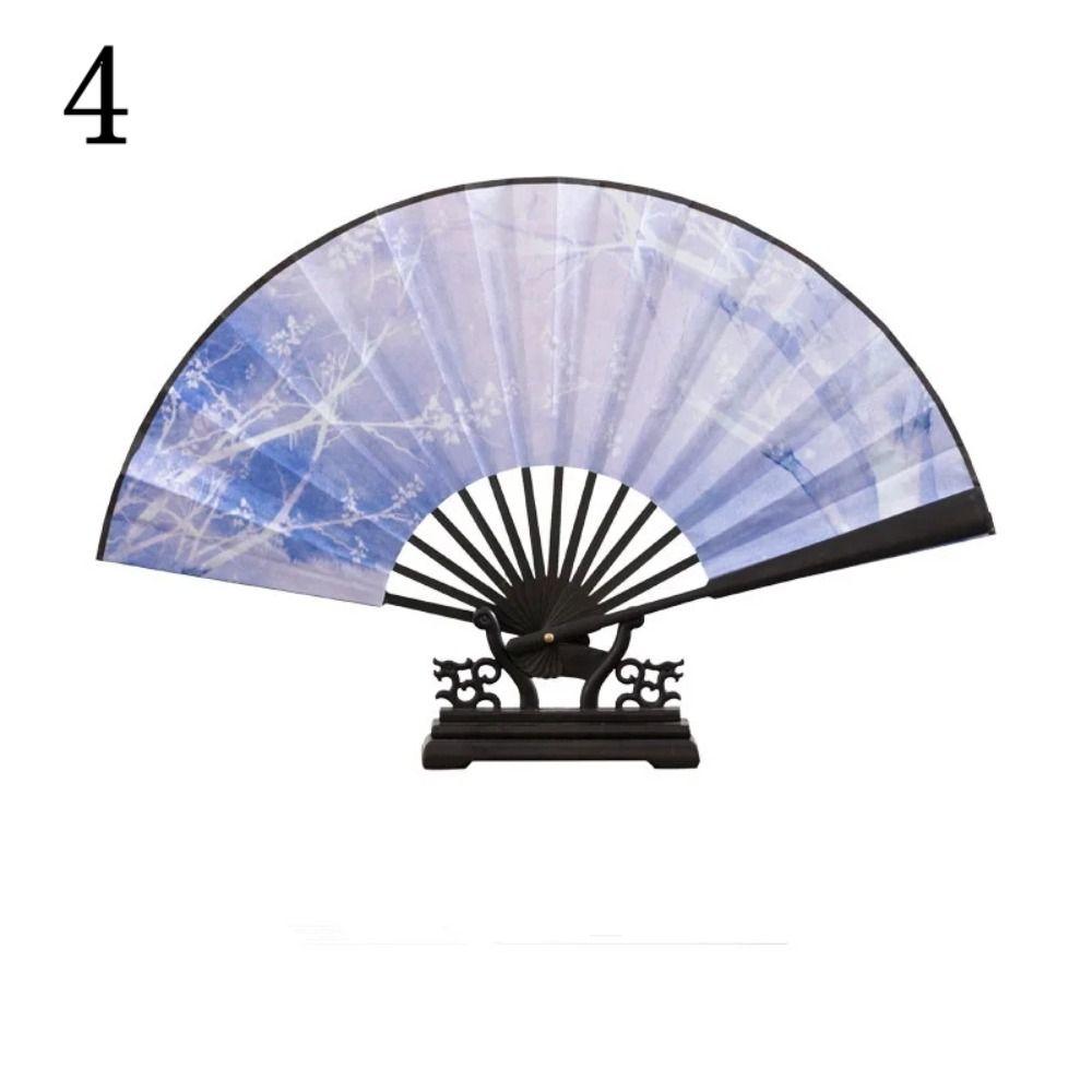 Bamboo Chinese Style Folding Fan Thickened Vintage Silk Folding Fan Wedding Party