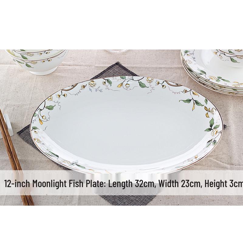 7-Inch Round Bone China Porcelain Plate - Chinese Style Tableware