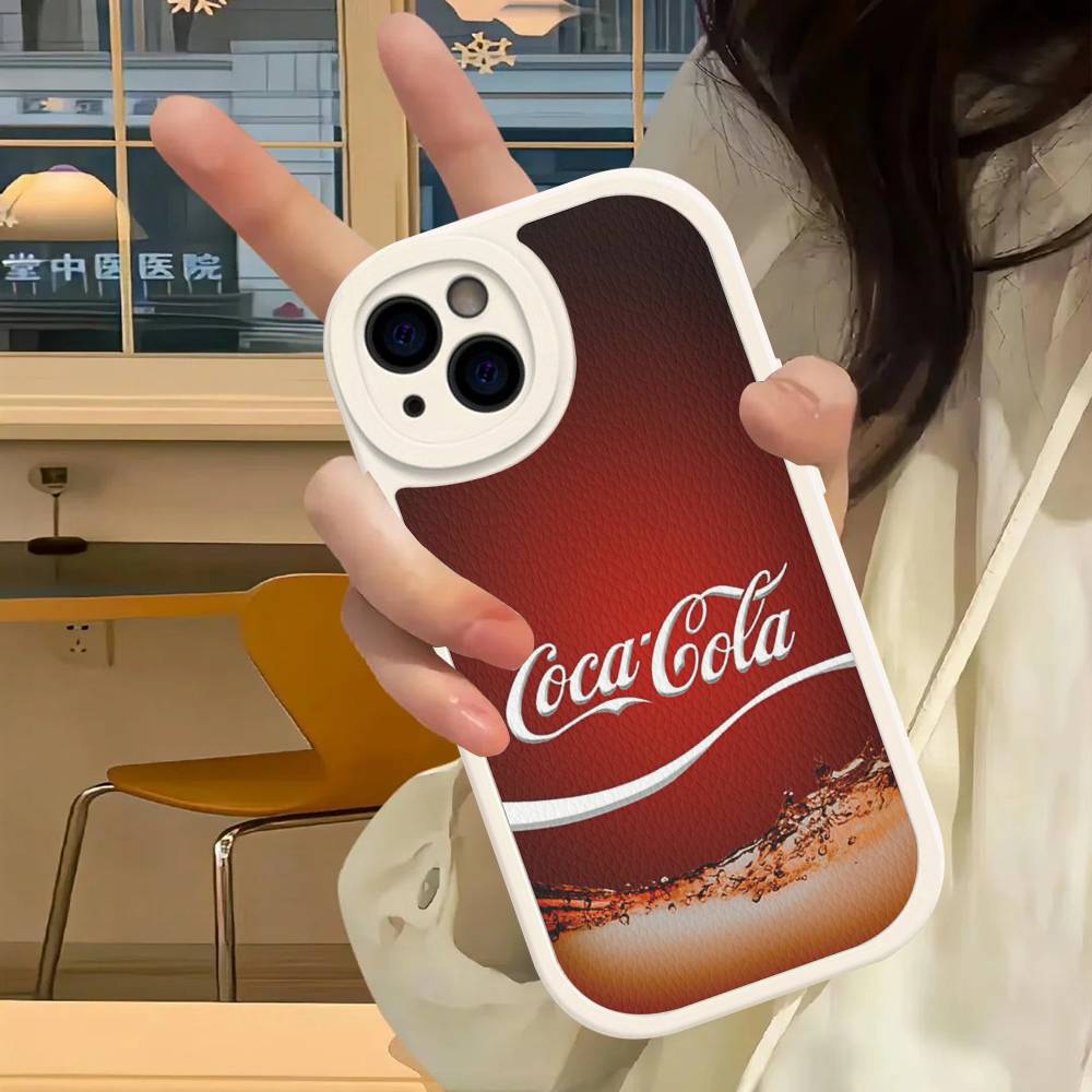 Горячий C-Coca Напитки C-Cola Чехол для телефона Для Iphone 16 15 14 13 12 11 Pro Max Plus Кожаный Мягкая задняя крышка