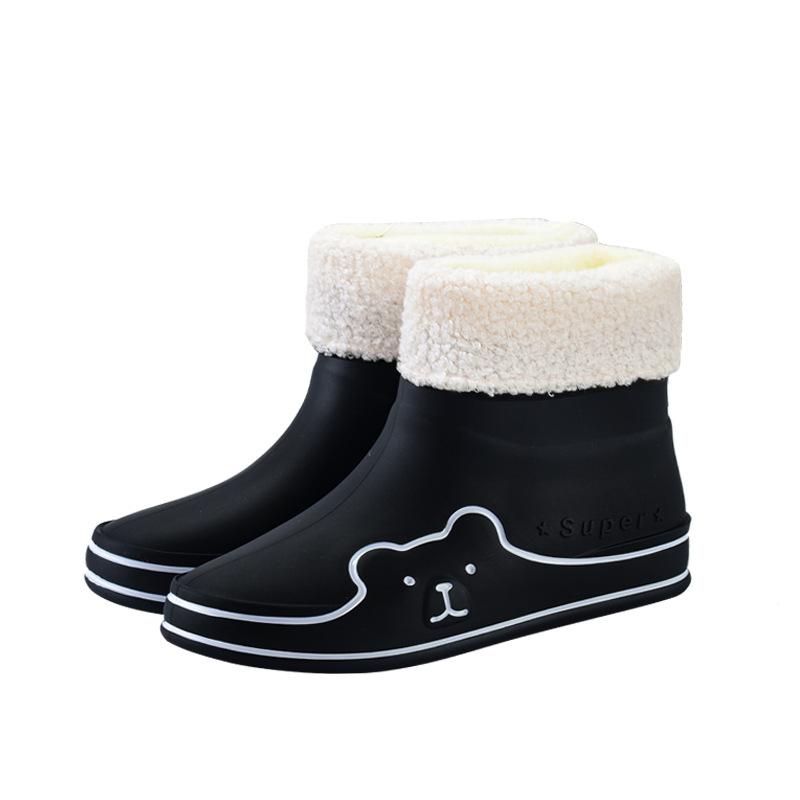 Новая дождевая обувь женская модная водная обувь нескользящая верхняя одежда милые водонепроницаемые ботинки универсальные мультяшные резиновые сапоги студенческая уличная обувь