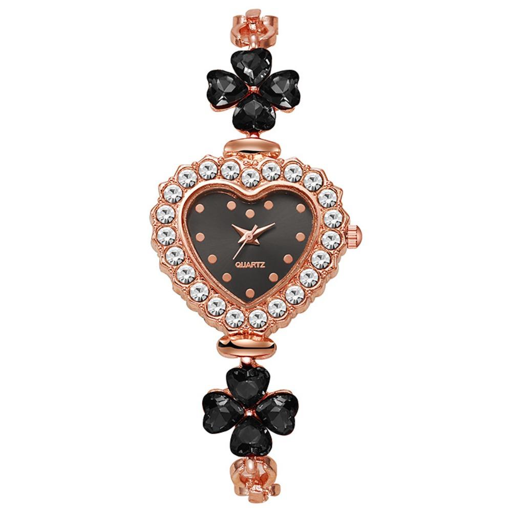 with Adjustable Bracelet Heart Shaped Watch Diamond Studded Watch Strap Wrist Decoration Gift