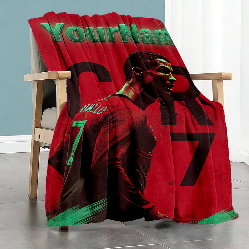 Cristiano Ronaldo 23 Personalized Name Blanket Cozy Personalized Blanket Warmthful Decor Great for Nap Chair Office Home Decor Four Seasons Universal