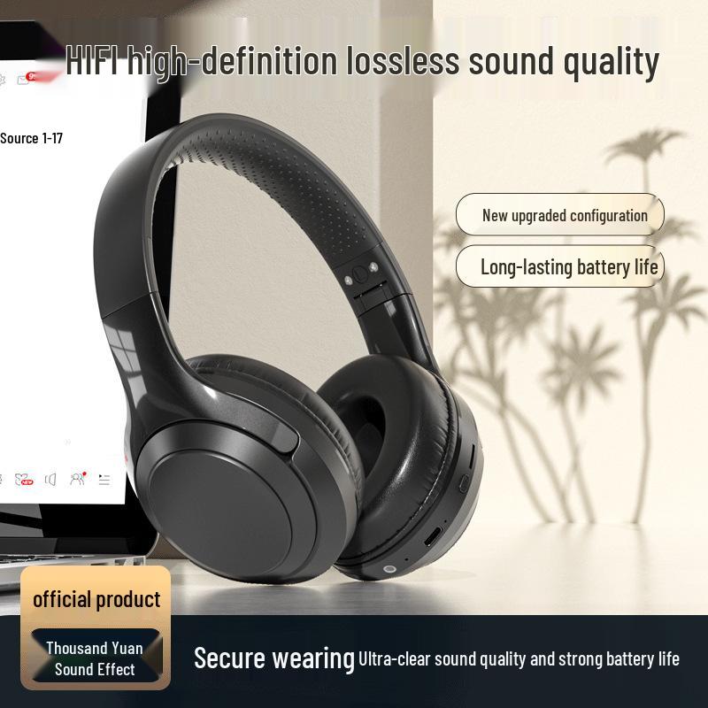Самая продаваемая беспроводная Bluetooth-гарнитура: Наголовный дизайн, Качество звука HIFI, Долговечный аккумулятор