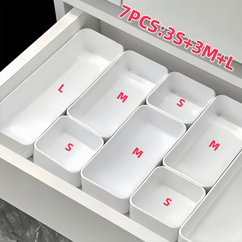 Drawer Organizer Set 7PCS with Dividers for Versatile Vanity Use and Desktop Storage Solution