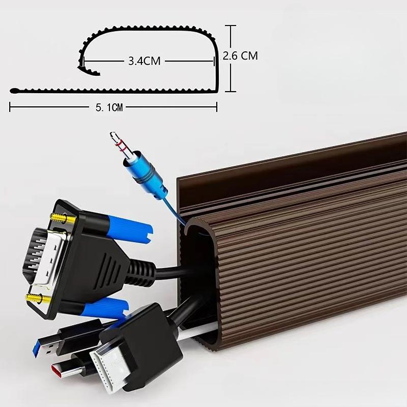 1pc 40cm/15.74in Self-Adhesive Cord Cable Organizer table wire trough Cord Cover Channel Cabled Raceway
