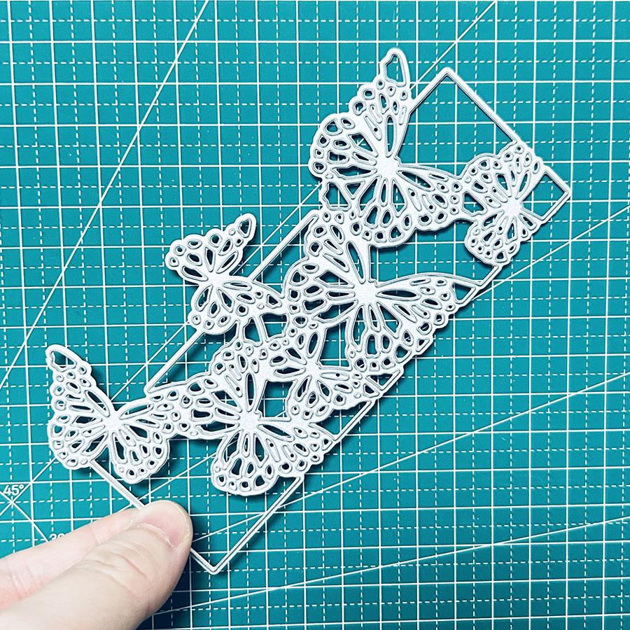 Фоны-рамки с бабочками, вырубки для изготовления открыток, металлические вырубные штампы, металлическая форма для вырубки, травленый трафарет для тиснения для рукоделия