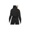 Solid Color Stand Collar Half-Zip Casual Sport Long Sleeve Sweatshirt Women Tops Black DQ5768-010