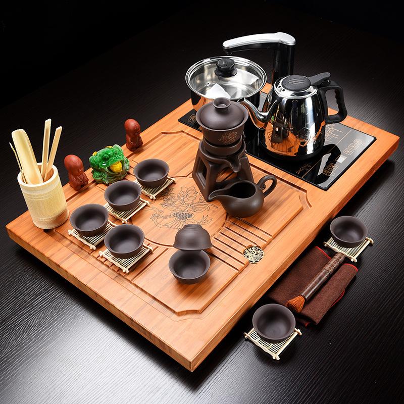 Чайный сервиз кунг-фу, чайник, высококачественный китайский однотонный чайный поднос, бытовая чайная доска, чахай/чайный столик, все товары