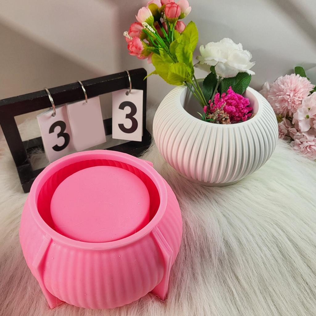 Креативная полосатая цементная кашпо силиконовая форма для цветочных горшков держатель для ручек касты форма для украшения сада