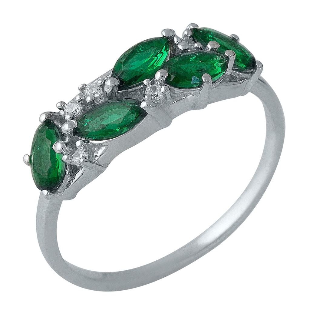 Серебряное кольцо с изумрудом nano (1987964)