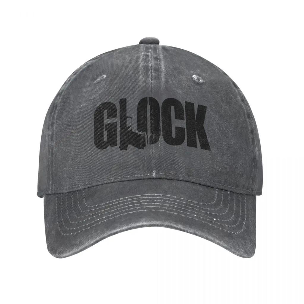 Тактическая стрельба из пистолета Glock Бейсболки Потертая джинсовая кепка с застежкой сзади Уличная на все сезоны Дорожная Неструктурированная кепка Шляпа