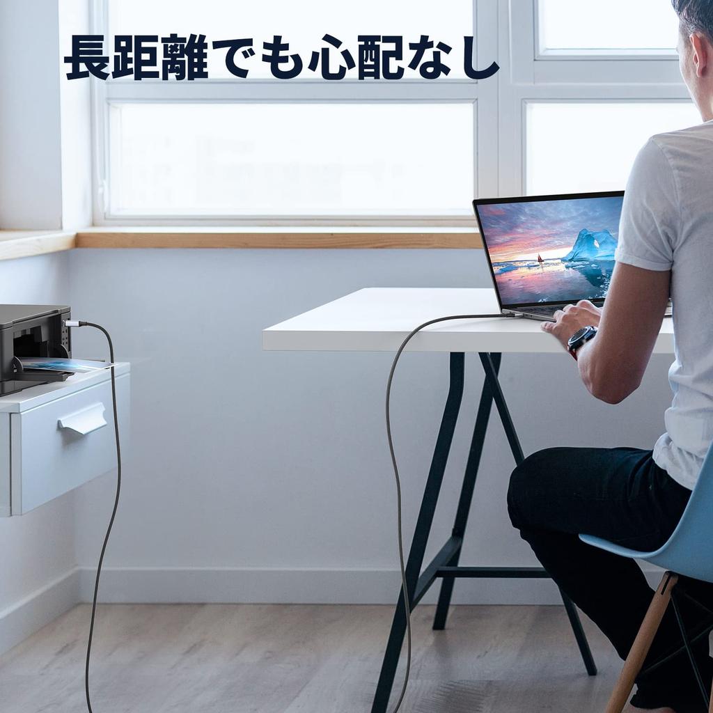 UGREEN Printer Cable 1m Type B Cable Highly Durable Nylon Braid Compatible with DACs Such As and Other USB Devices USB2.0 Printers, Scanners, Pianos,