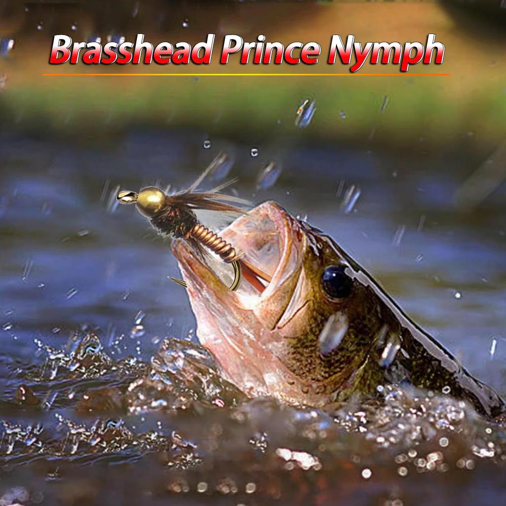 6/10Pcs/Box 2 Mixed Styles Bead Head Fast Sinking Nymph Lure, Humpy Fly&Brasshead Prince Nymph Fishing For Trout Artificial Insect Bait Lure