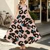 Women's Sleeveless Leopard Print Flowy Maxi Dress Lightweight Elegant Dress for Daily Casual & Party