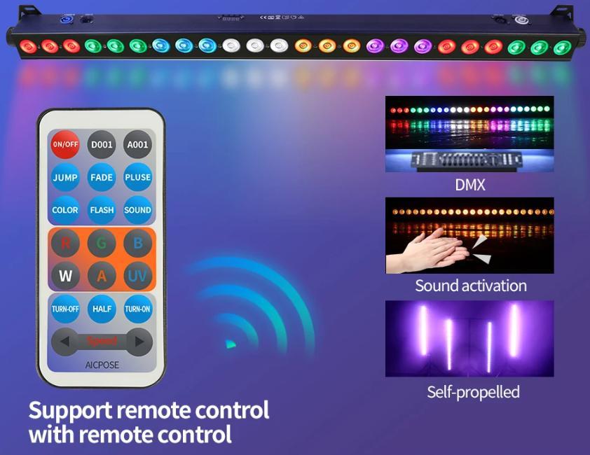 24x12w RGBW 4in1 LED bar Wall Washer Indoor Color Strip Light DMX512 Control Professional DJ Disco Wall Light Stage Party Lighting